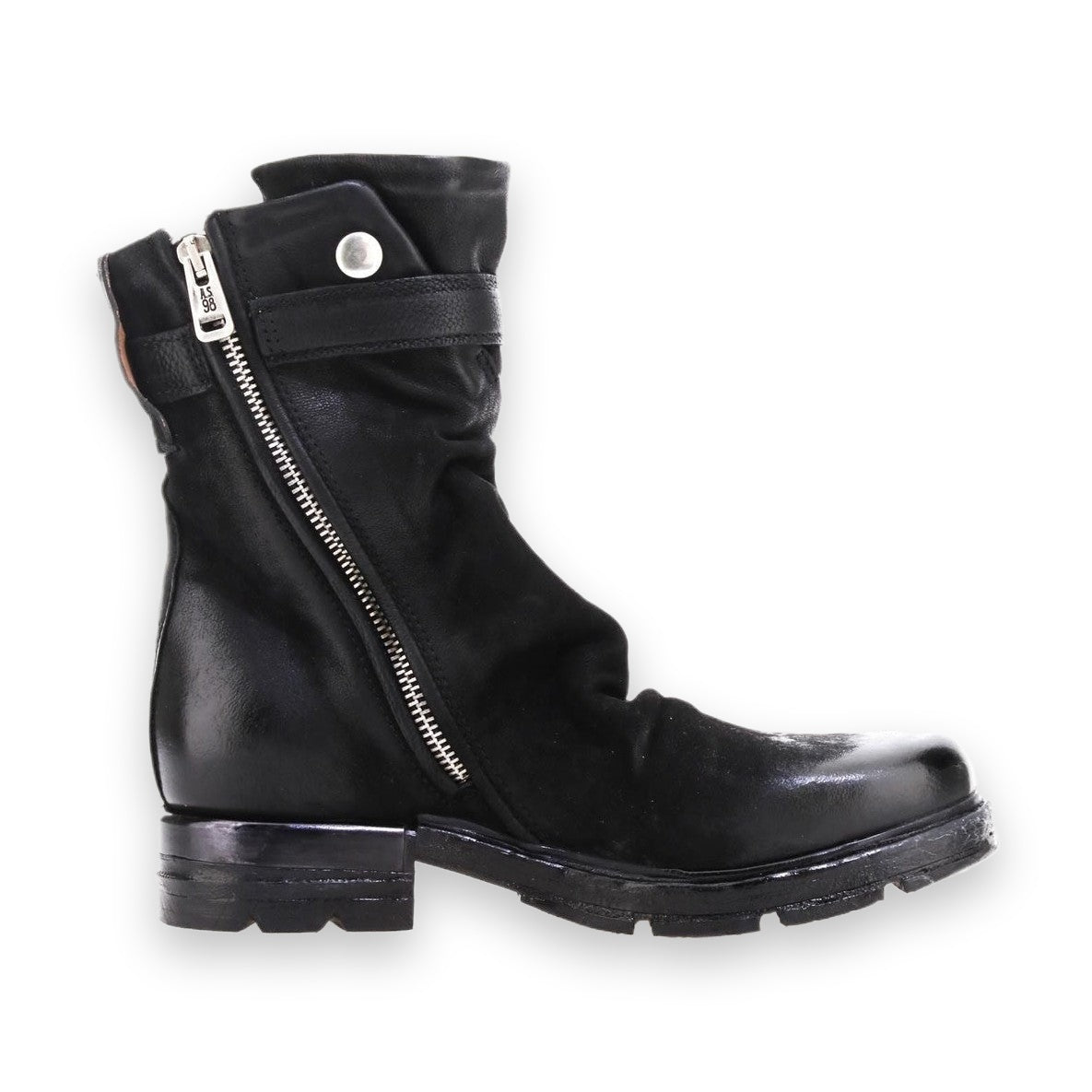 A.S.98 Anais stivaletto donna in pelle vintage - dettaglio fibbia metallica