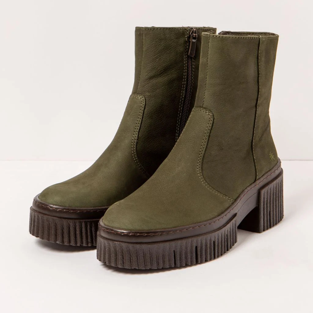 ART York 1374 stivaletto donna in pelle con zip — paio in vista a tre quarti