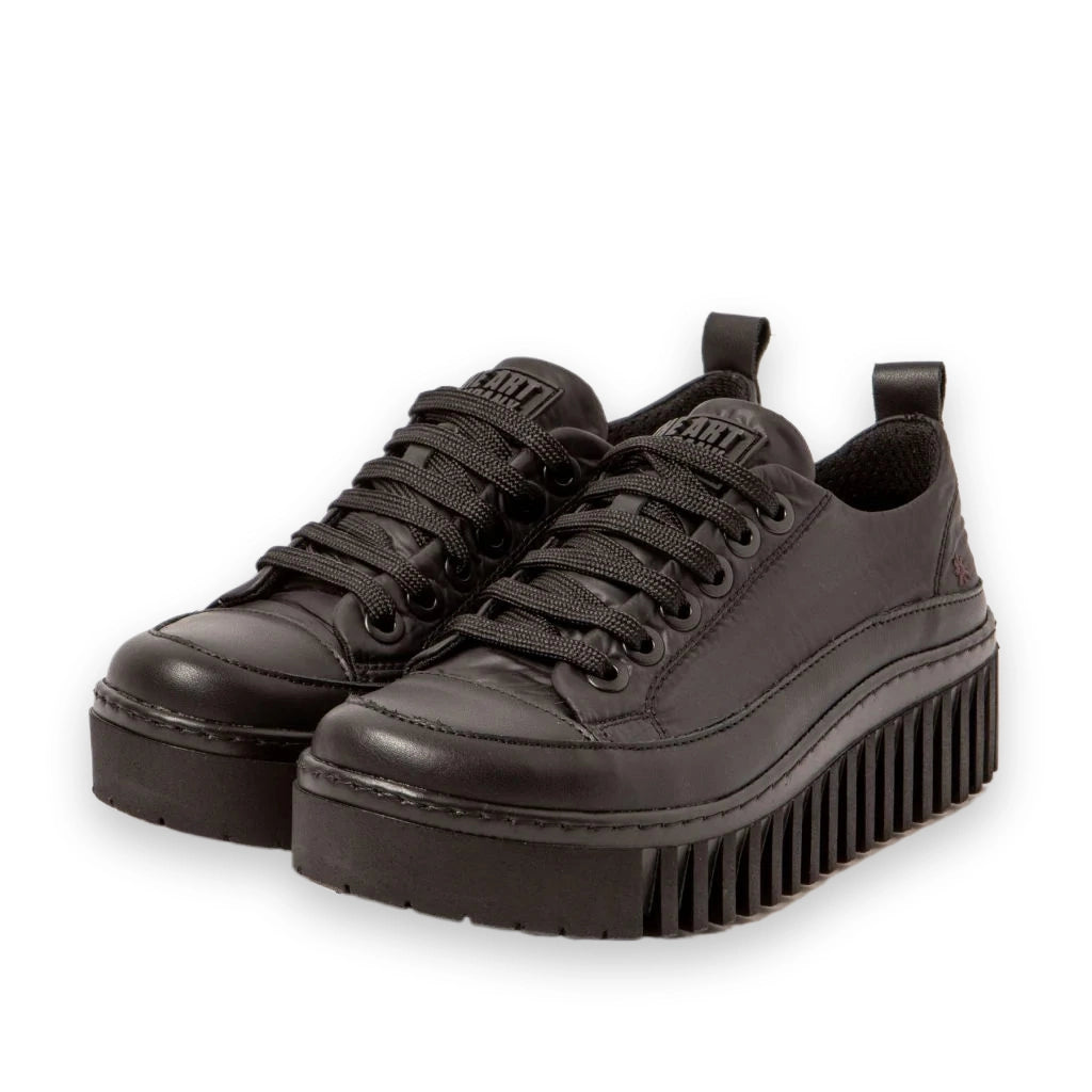 ART Brighton 1518 sneaker donna con plateau in pelle e nylon — paio in vista a tre quarti