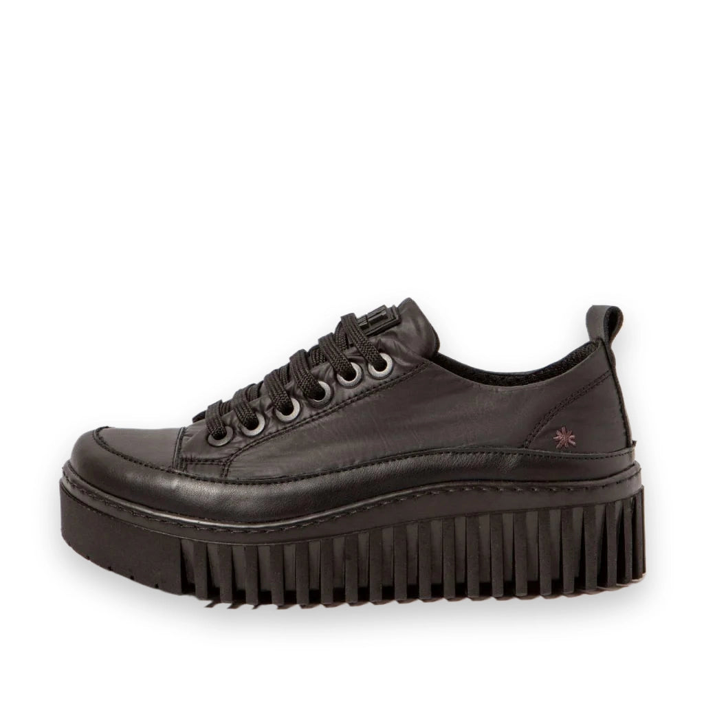 ART Brighton 1518 sneaker donna con plateau in pelle e nylon — vista laterale