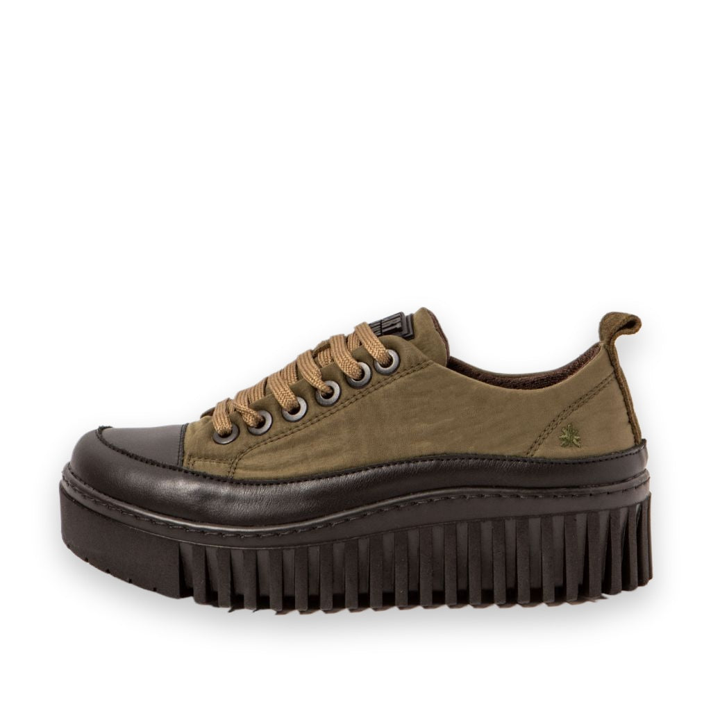 ART Brighton 1518 sneaker donna con plateau in pelle e nylon — vista laterale