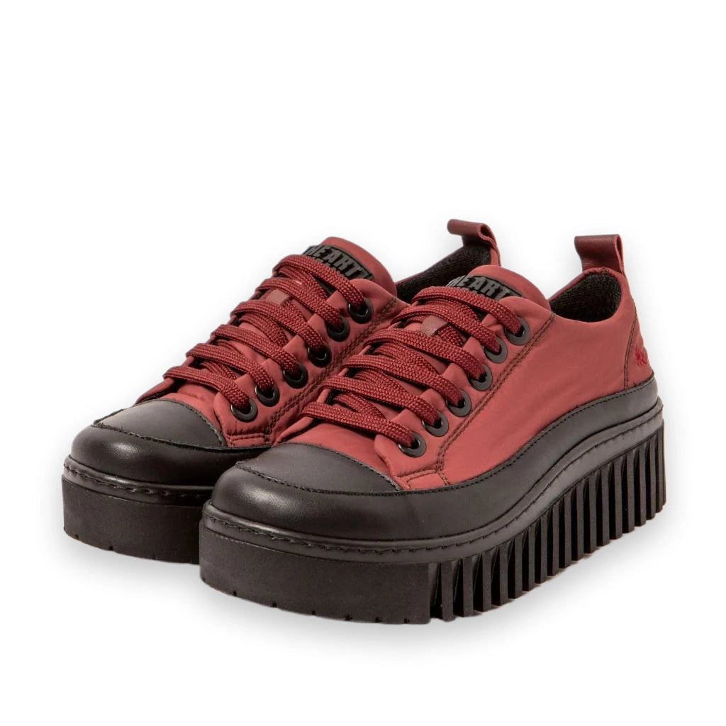 ART Brighton 1518 sneaker donna con plateau in pelle e nylon — paio in vista a tre quarti