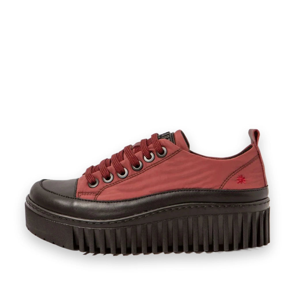 ART Brighton 1518 sneaker donna con plateau in pelle e nylon — vista laterale