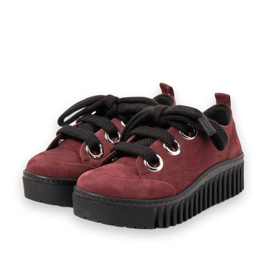 ART Brighton 1535C scarpa stringata donna con plateau in pelle — paio in vista a tre quarti