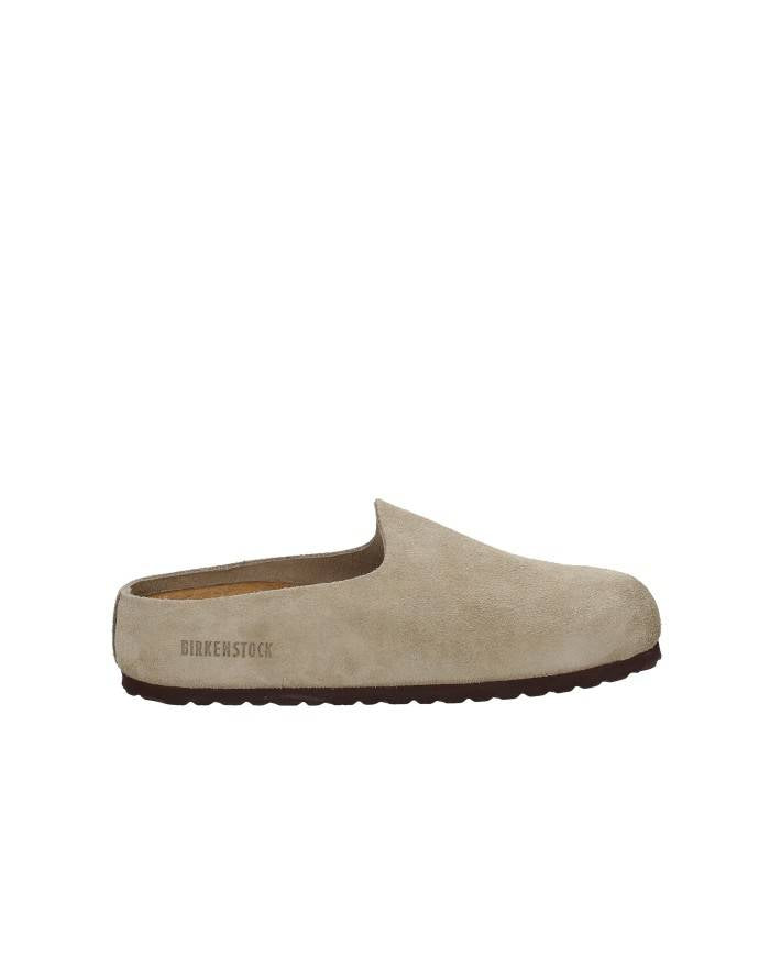 Birkenstock Amsterdam Wrapped sabot unisex in pelle scamosciata — vista laterale