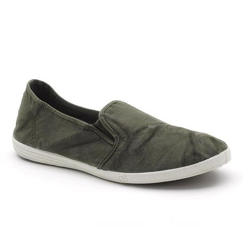 Slip on Natural World Old Crabe uomo in cotone organico finitura vintage Old vista laterale