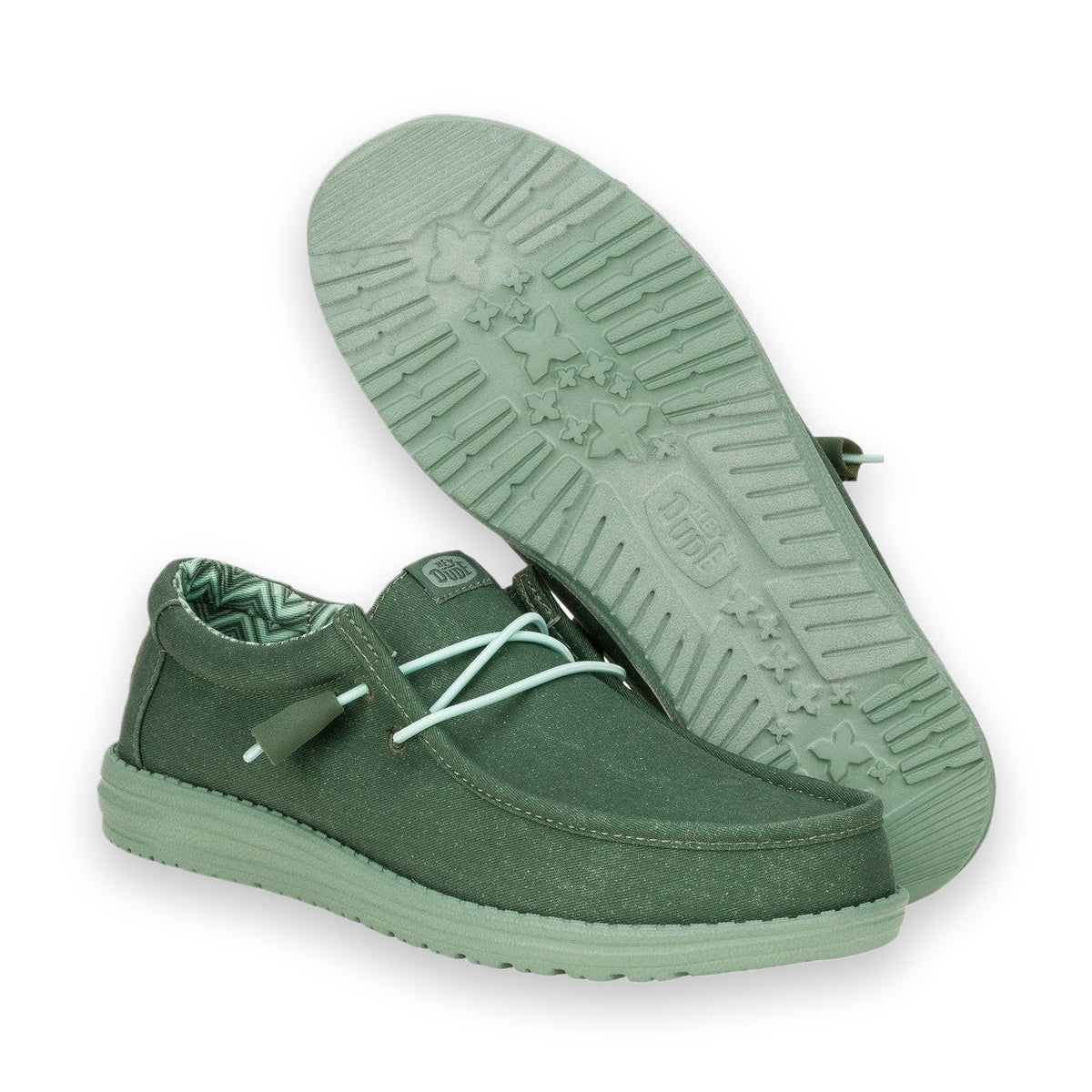 HeyDude Wally Canvas mocassino uomo in tela — vista tre quarti