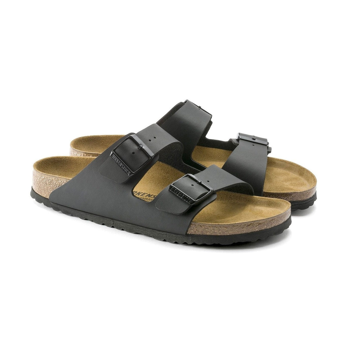Dettaglio fibbie metalliche regolabili sandalo Birkenstock Arizona Classic