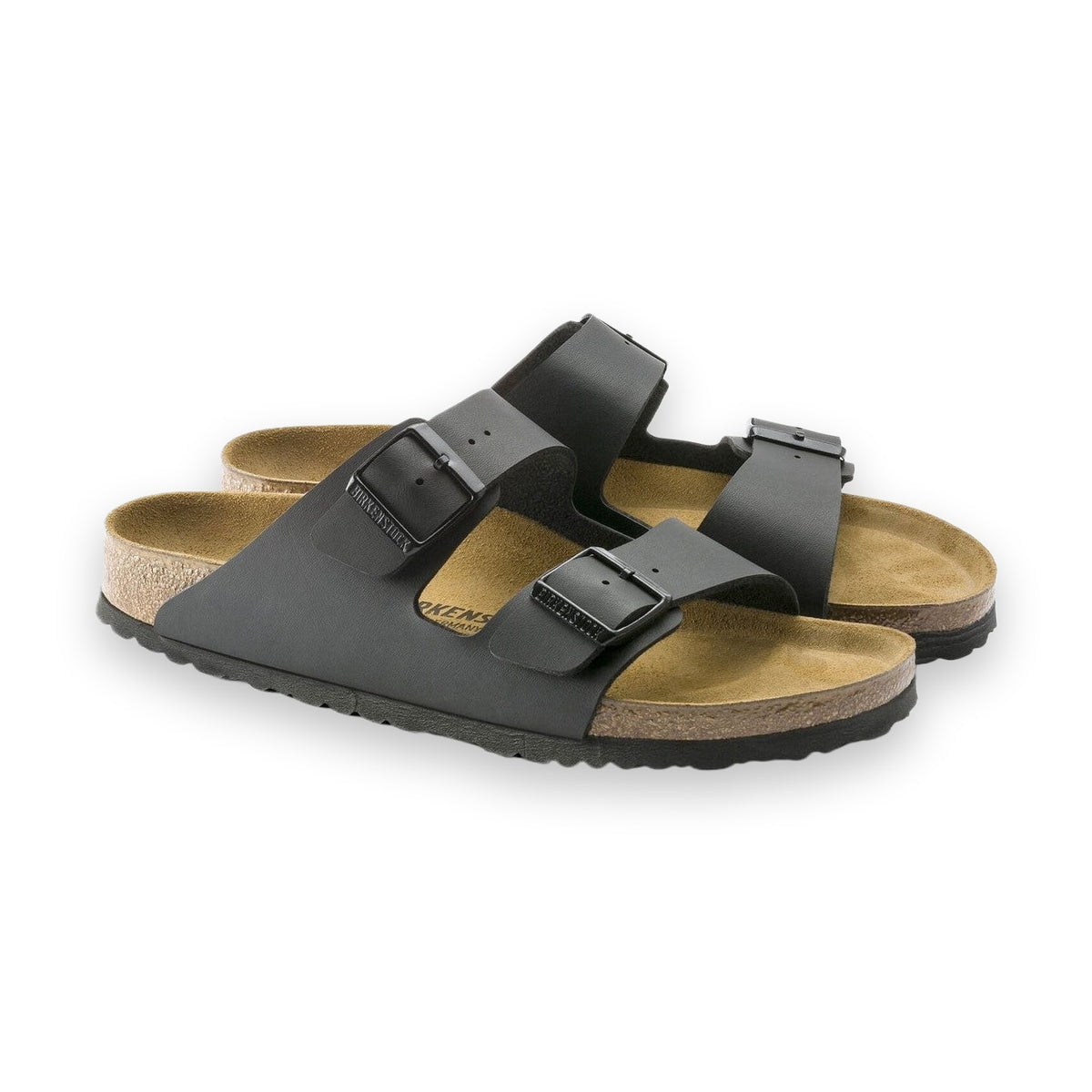 Dettaglio fibbie metalliche regolabili sandalo Birkenstock Arizona Classic