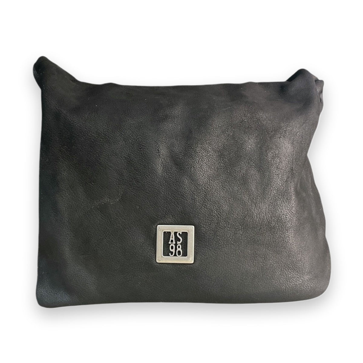 Borsa donna A.S.98 Kian in pelle naturale vintage, modello hobo con placchetta logata in metallo