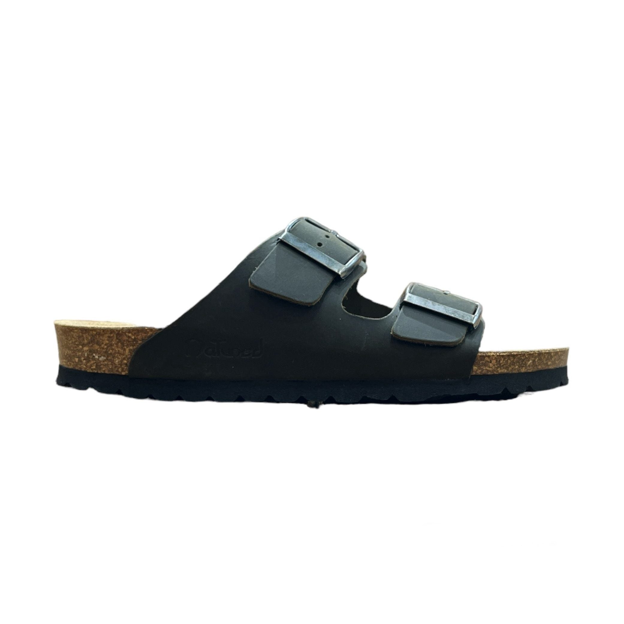 CH05 CUOIO - Sandalo a due fasce in pelle con cinturino regolabile da donna e da uomo NATUNED