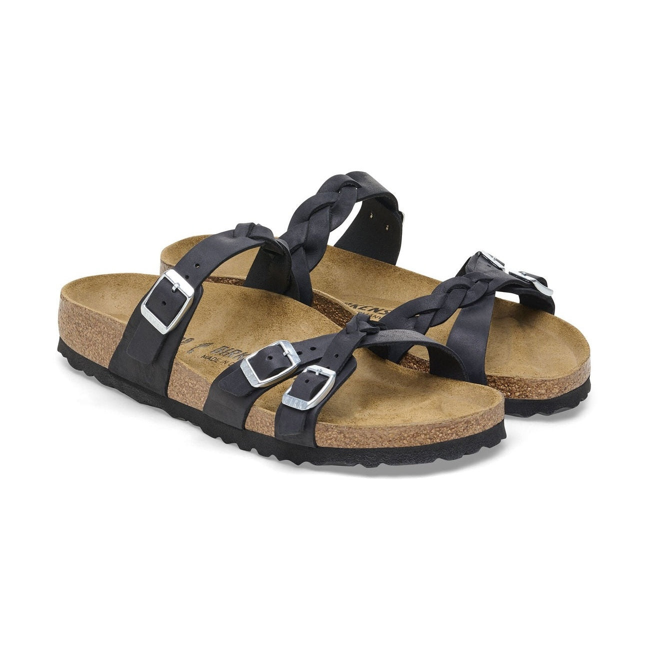 Motivo a intreccio artigianale sui cinturini incrociati Birkenstock Franca Braided donna