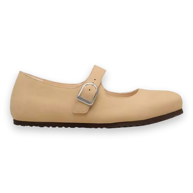 Birkenstock Santa Clarita ballerina donna in pelle naturale — vista frontale