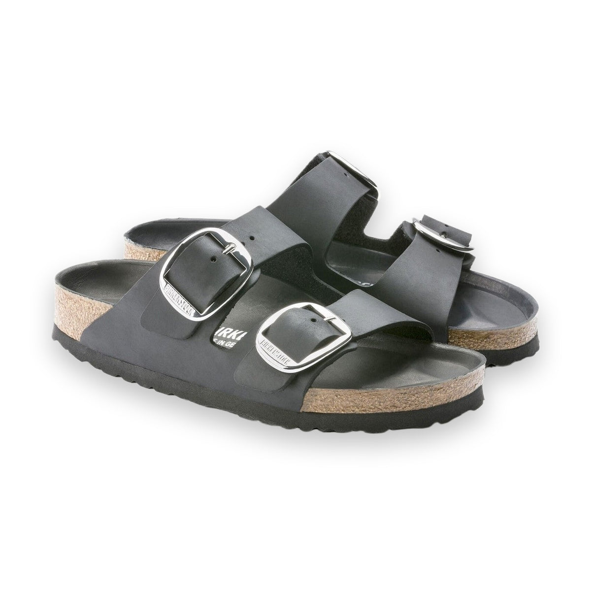 Dettaglio maxi fibbie ad ardiglione sandalo Birkenstock Arizona Big Buckle donna