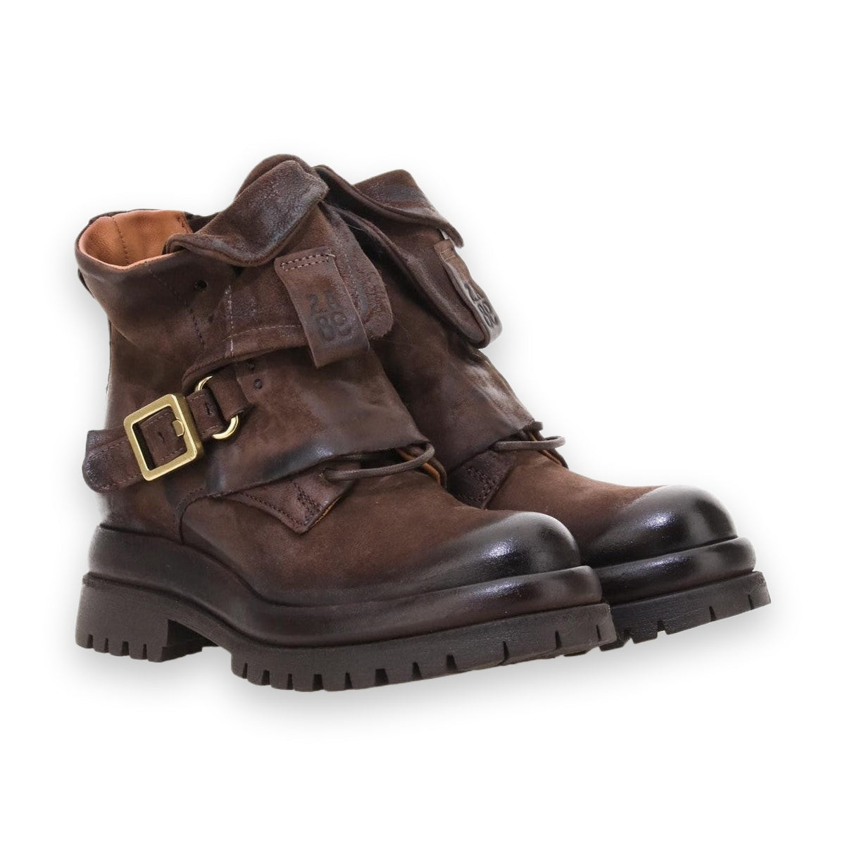 A.S.98 Darryl Donna Stivaletti In Pelle Naturale Vintage