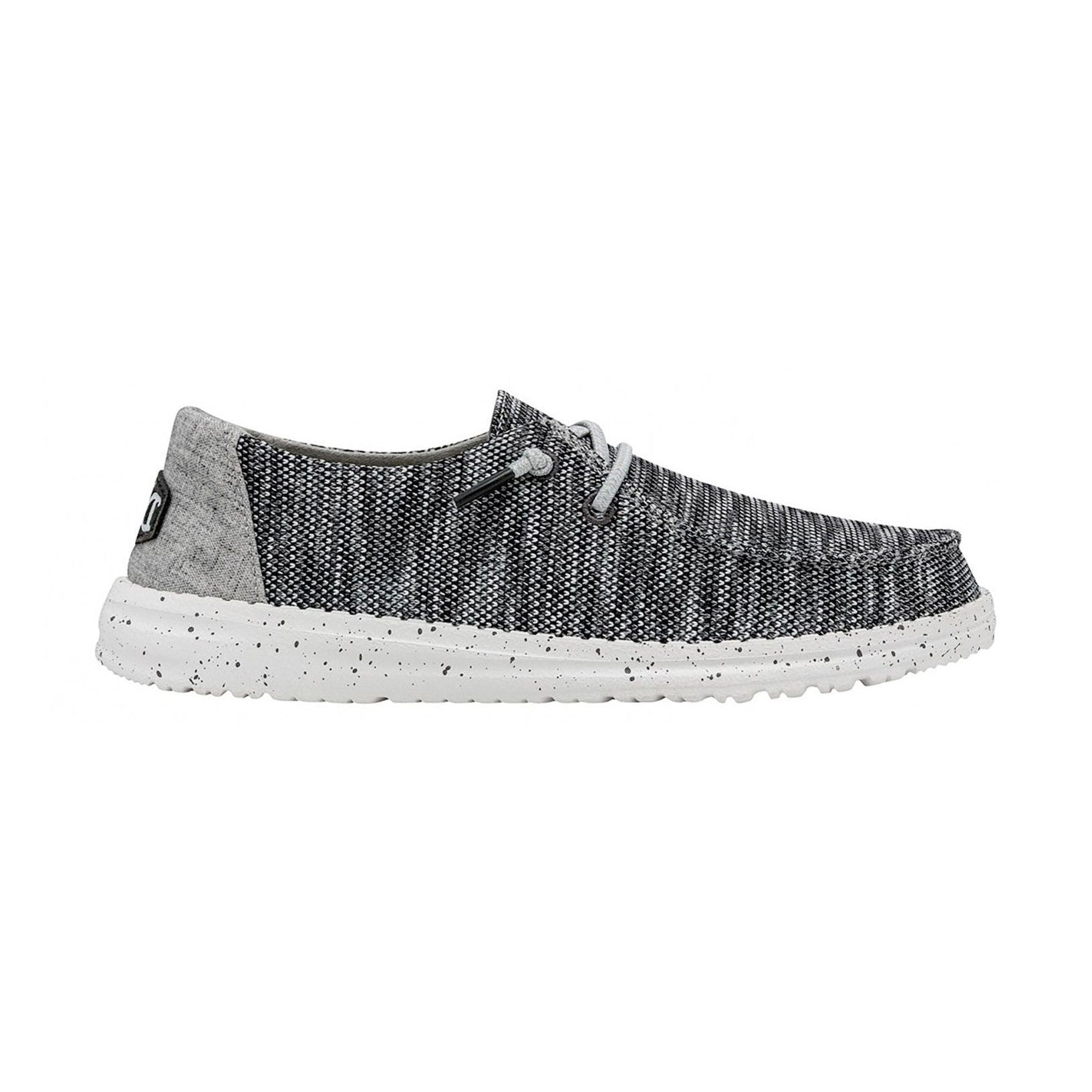 Mocassini da donna HeyDude Wendy Sox in tessuto stretch grigio melange.