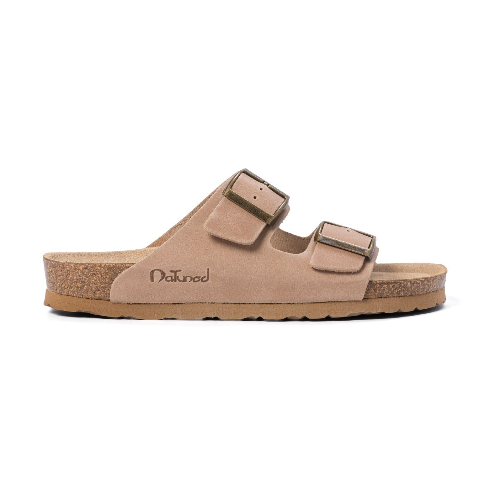CH05 CUOIO - Sandalo a due fasce in pelle con cinturino regolabile da donna e da uomo NATUNED