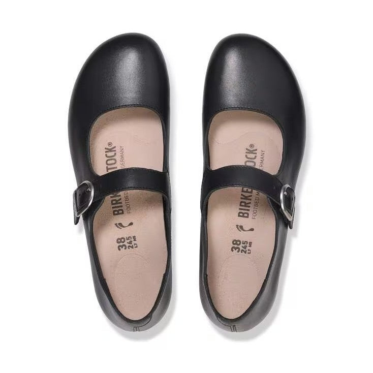 Ampie fasce in pelle naturale liscia incrociate sul collo del piede Birkenstock Santa Clarita