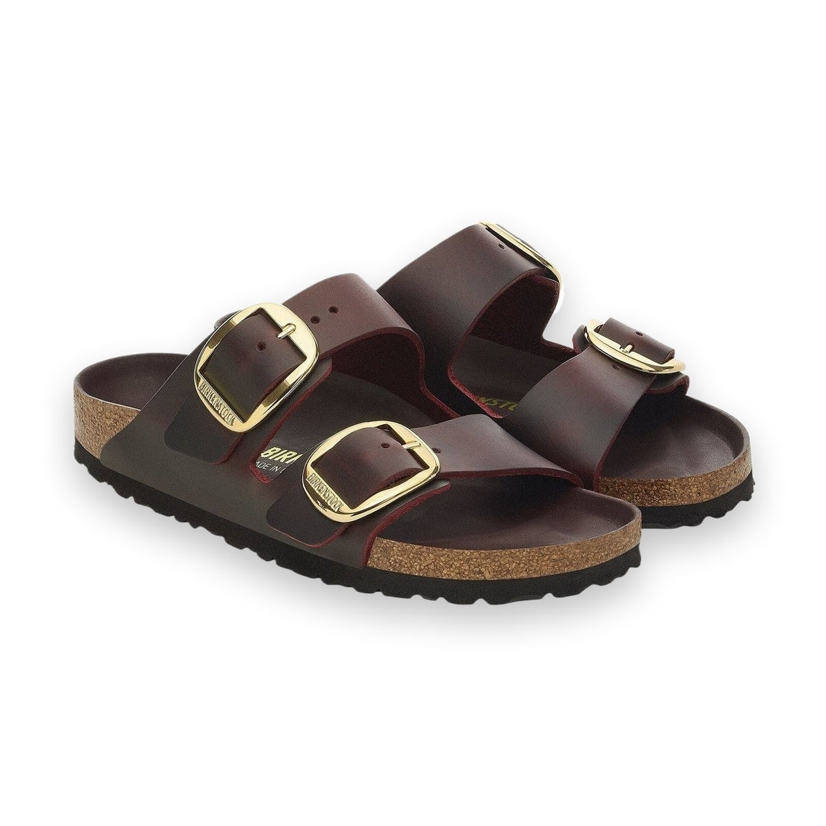 Dettaglio pelle nabuk oliata a cuciture aperte sandalo Birkenstock Arizona Big Buckle