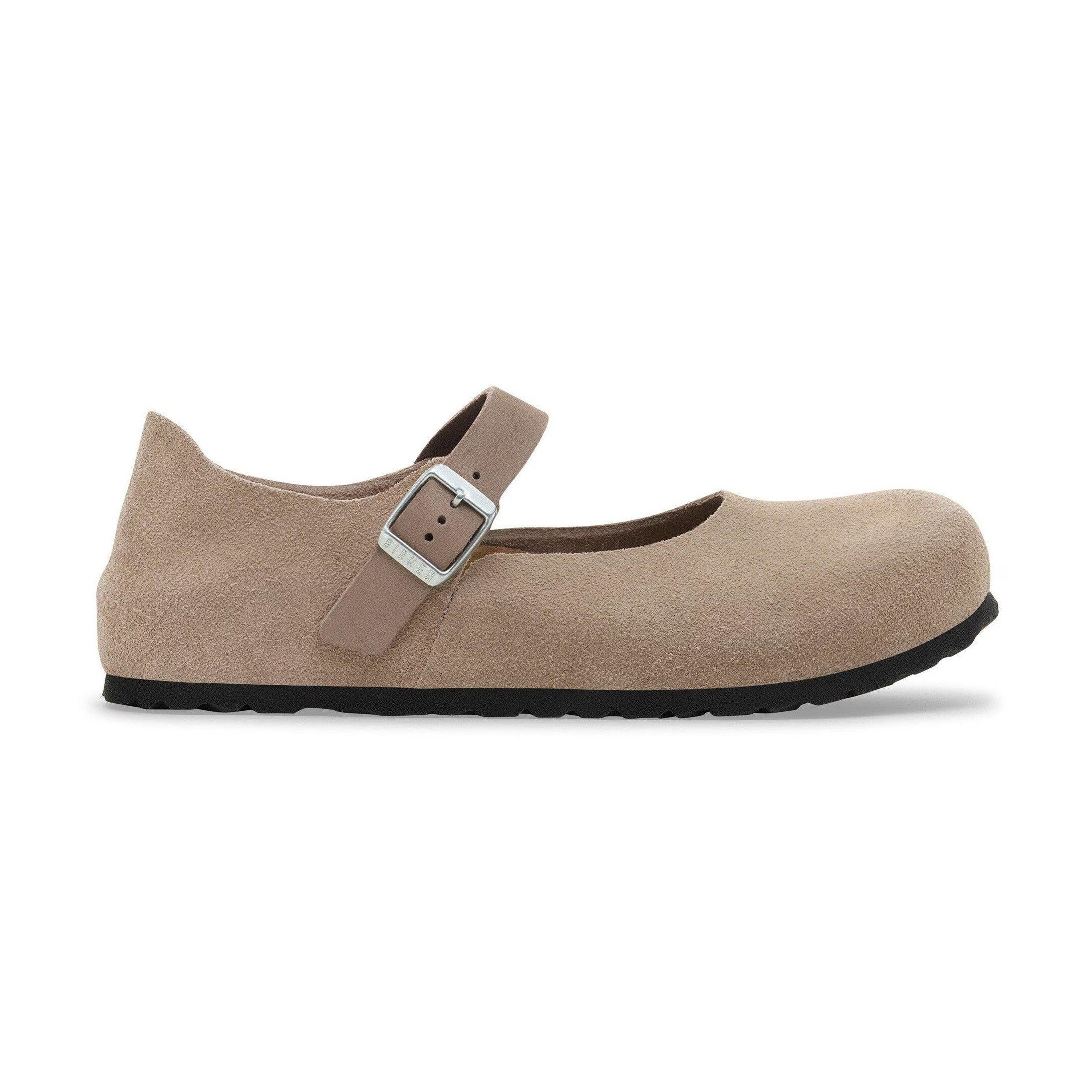 Scarpa Birkenstock Mantova donna in pelle scamosciata con cinturino trasversale vista laterale
