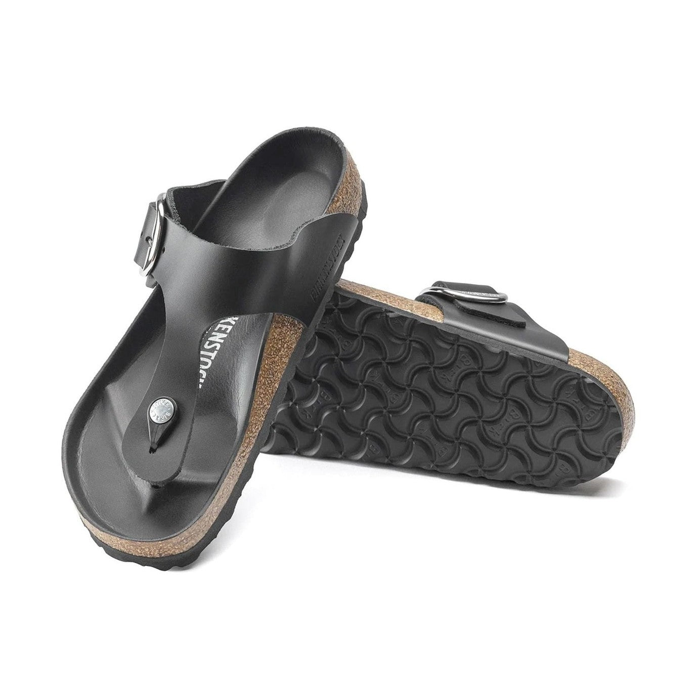 Plantare Semi-Exquisit rivestito in pelle liscia coordinata Birkenstock Gizeh Big Buckle