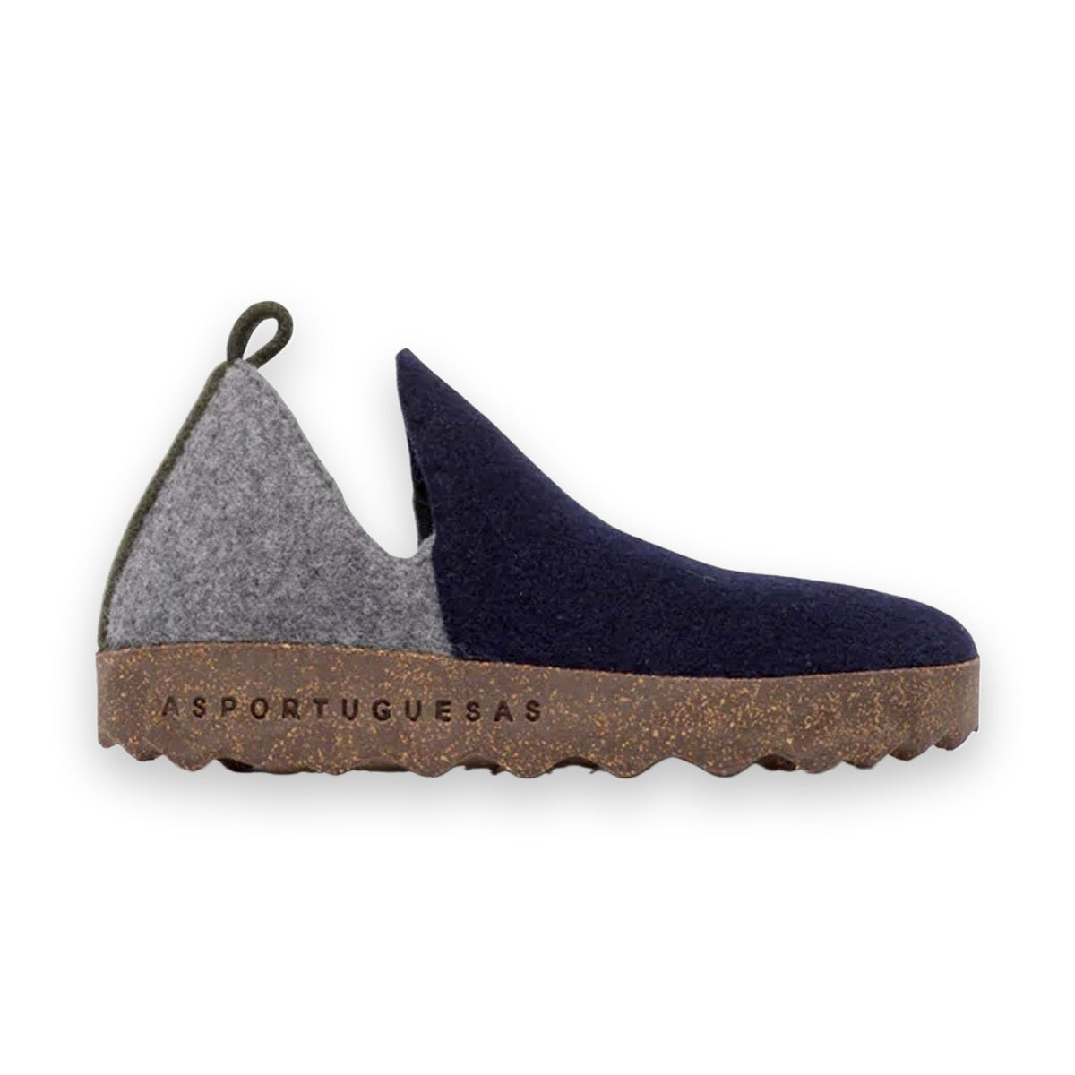 Asportuguesas City Combo scarpa slip-on donna in lana cotta — vista laterale lato interno