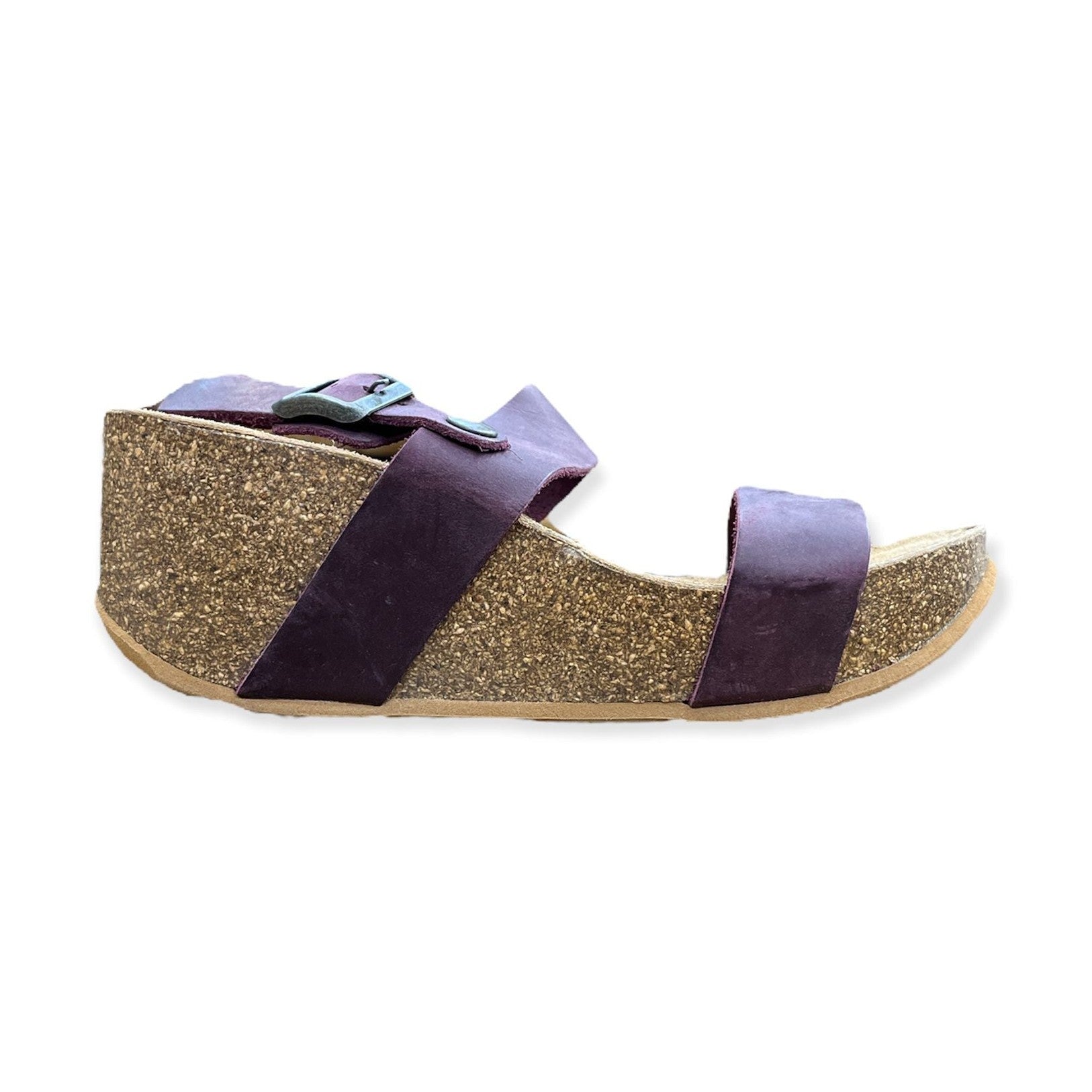 CH22 - Sandalo a fasce con cinturini regolabili e zeppa da donna NATUNED plantare in lattice anatomico comfort