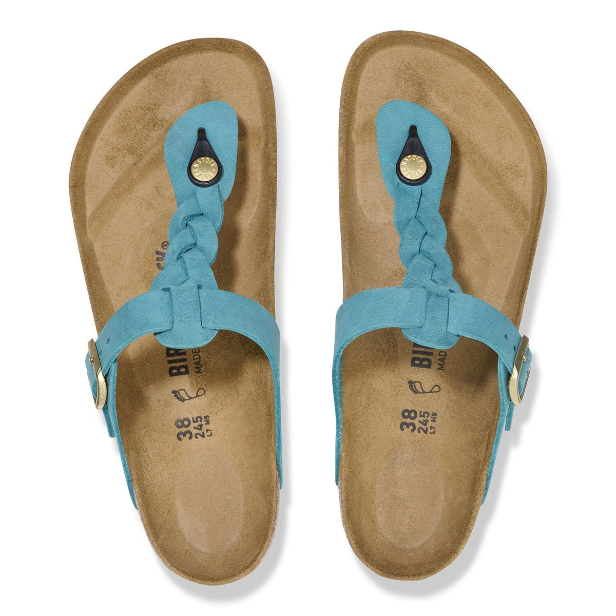 Dettaglio lavorazione intreccio pelle oliata stile boho Birkenstock Gizeh Braided