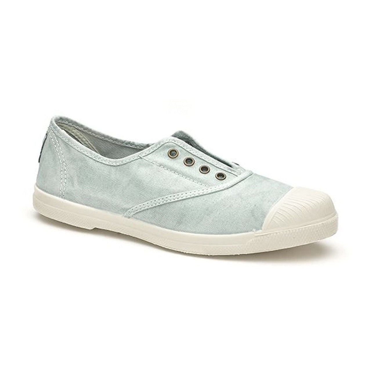 Sneaker Old Lavanda appoggiata lateralmente per mostrare il design casual.