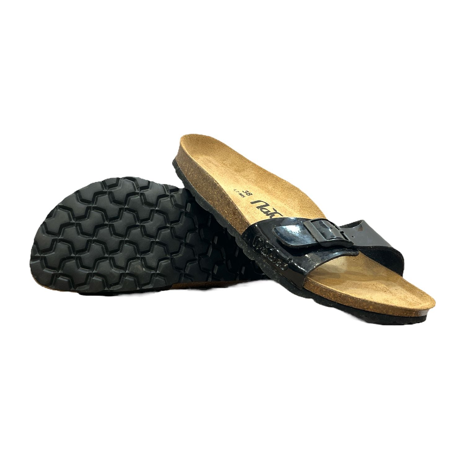 CH17-BIO NATUNED sandalo a fascia larga da donna con fibbia regolabile plantare in lattice anatomico comfort