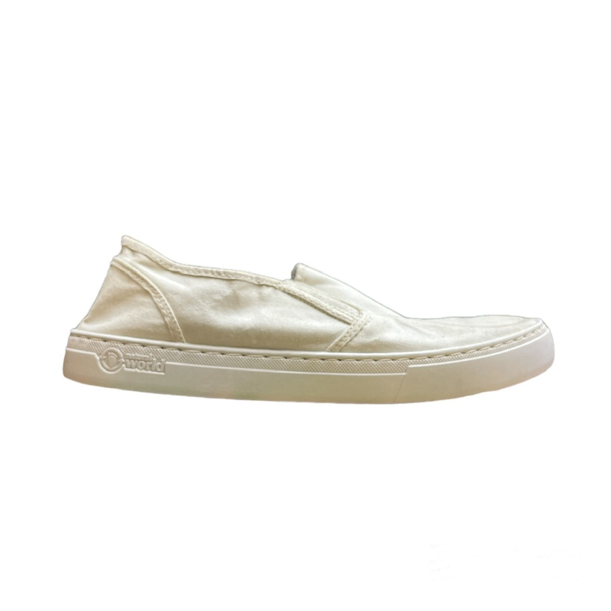 Slip on Natural World Gazelle uomo in cotone biologico colore vivace con elastici laterali vista laterale