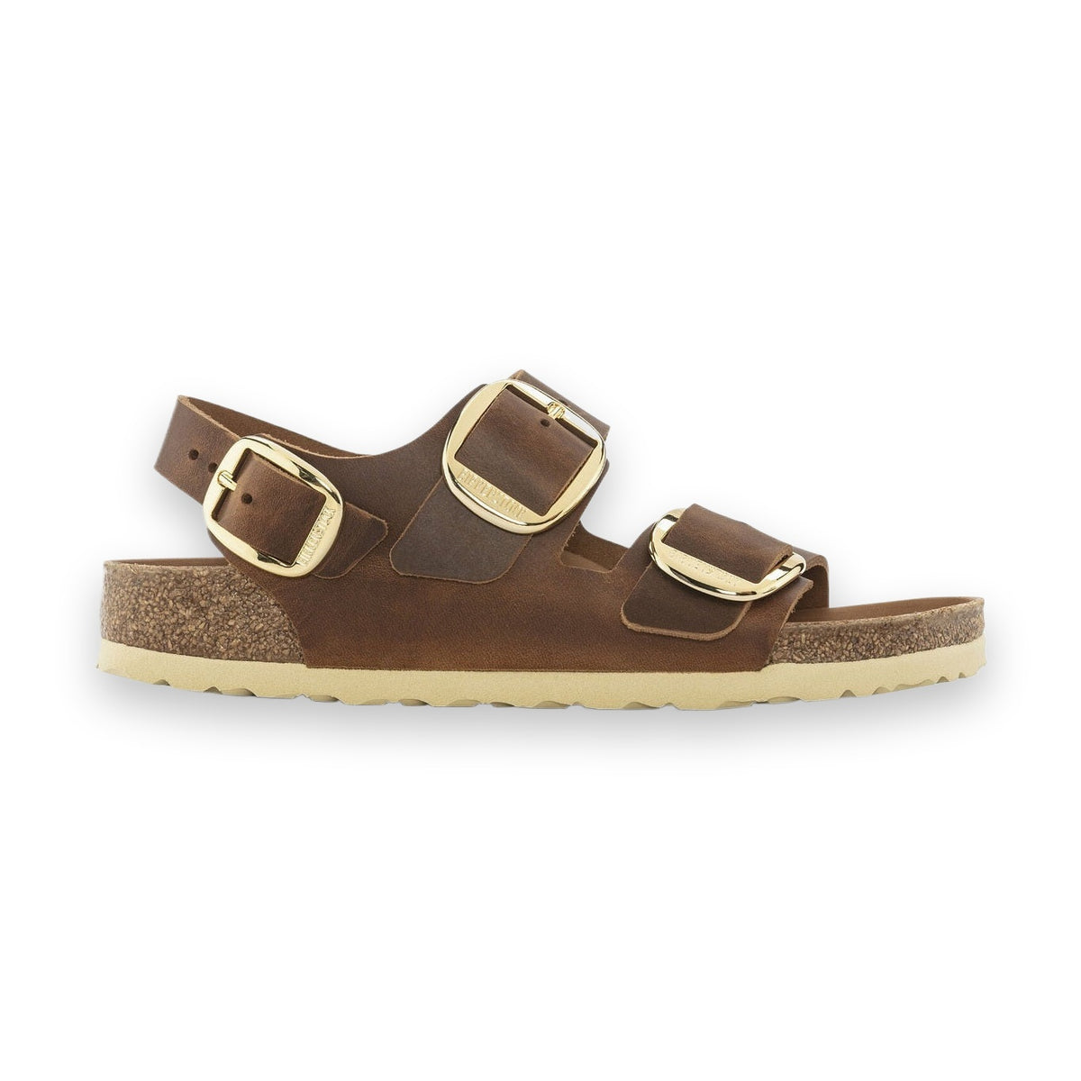 Plantare Semi-Exquisit rivestito in pelle liscia coordinata Birkenstock Milano Big Buckle