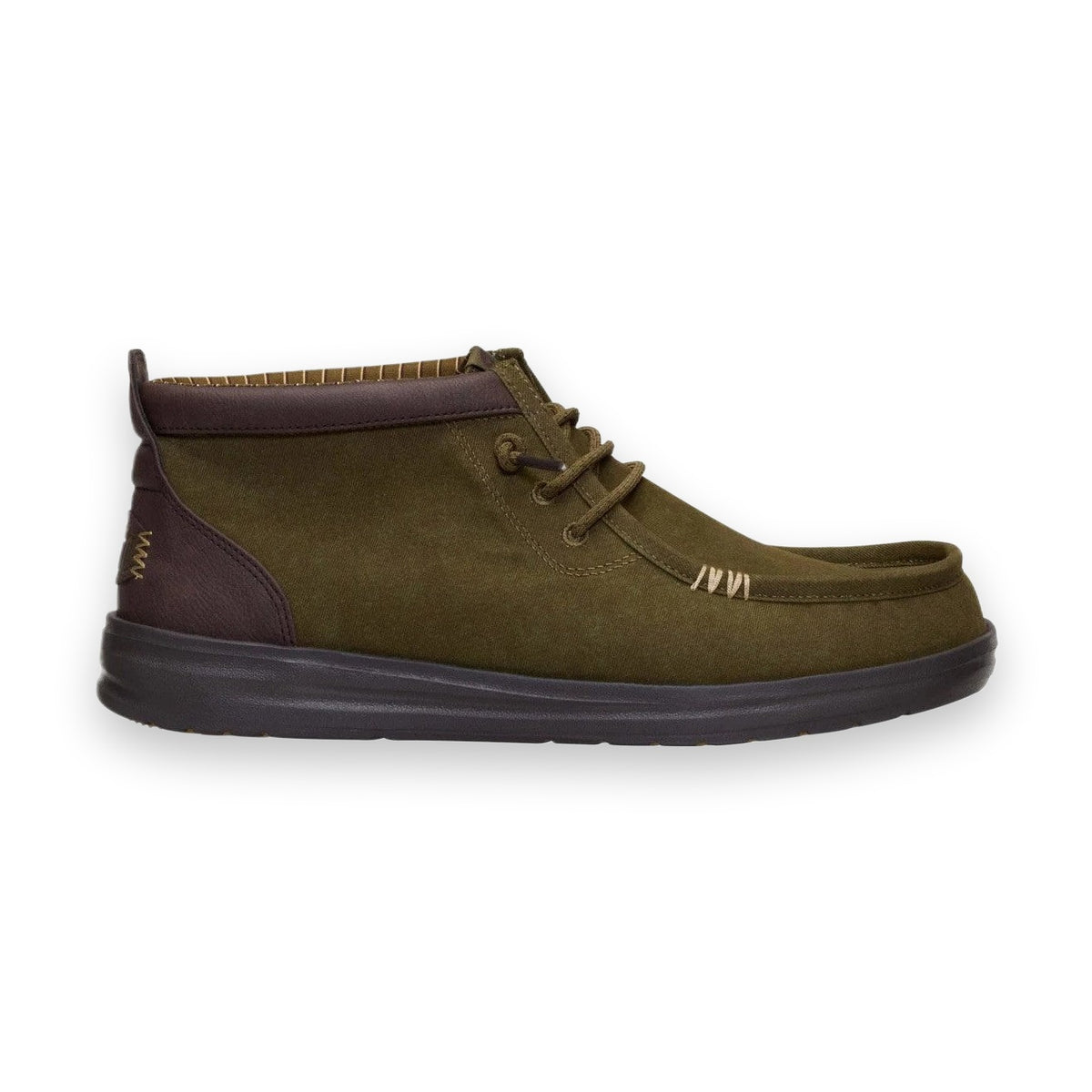 HeyDude Wally Mid Gripr Will Classic stivaletto uomo in tessuto — vista laterale