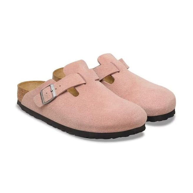 Coppia sabot Birkenstock Boston unisex pelle scamosciata comfort tutte le stagioni