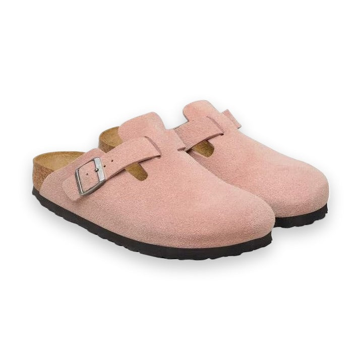 Coppia sabot Birkenstock Boston unisex pelle scamosciata comfort tutte le stagioni