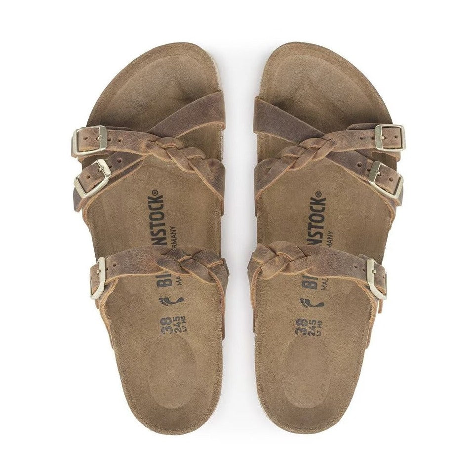 Coppia sandali Birkenstock Franca Braided donna pelle oliata intrecciata Made in Germany