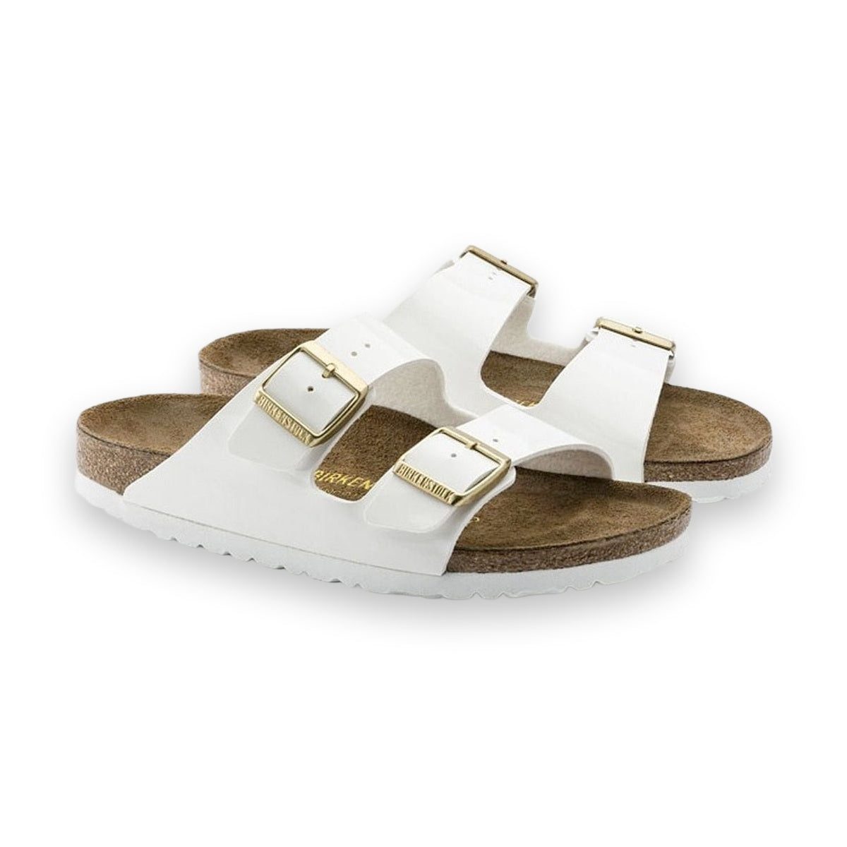 Suola ammortizzante nera dei sandali Birkenstock Arizona per una camminata naturale e leggera.