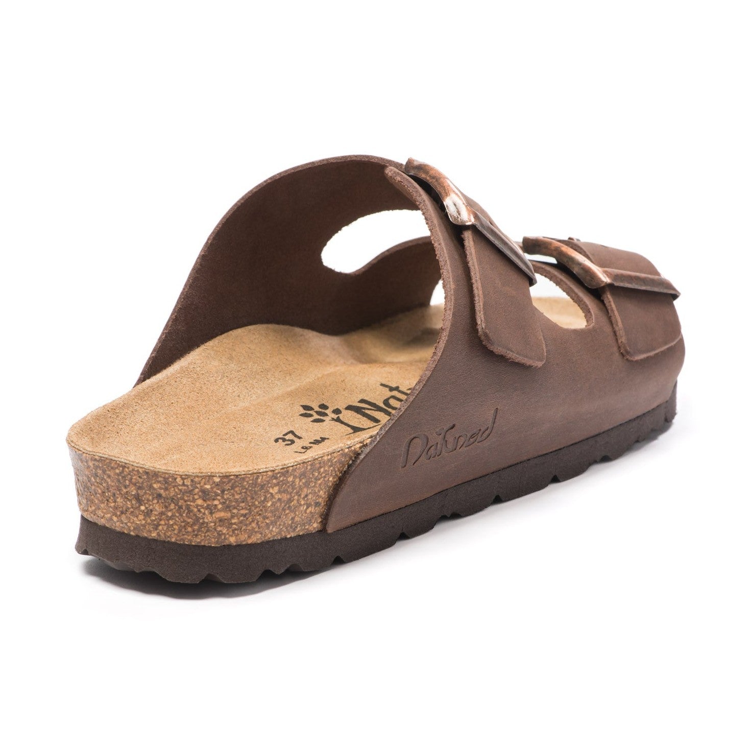 CH05 CUOIO - Sandalo a due fasce in pelle con cinturino regolabile da donna e da uomo NATUNED