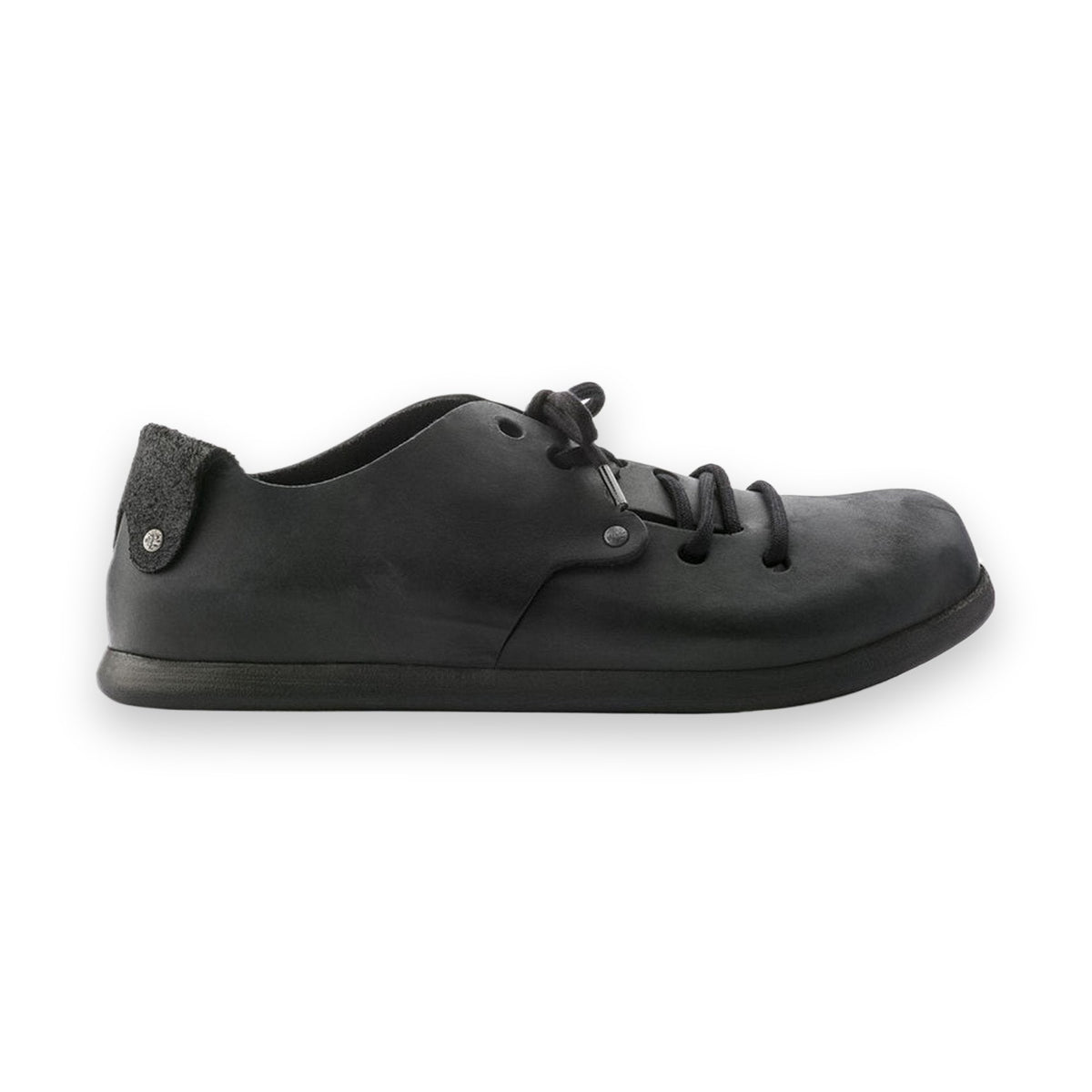 Scarpa Birkenstock Montana unisex stringata in pelle nabuk oliata senza cuciture vista laterale