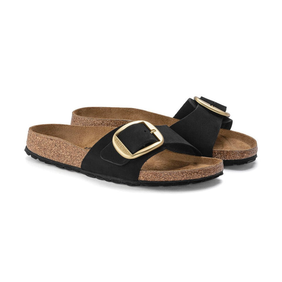 Maxi fibbia ad ardiglione in metallo su fascia unica pelle Nubuck Birkenstock Madrid