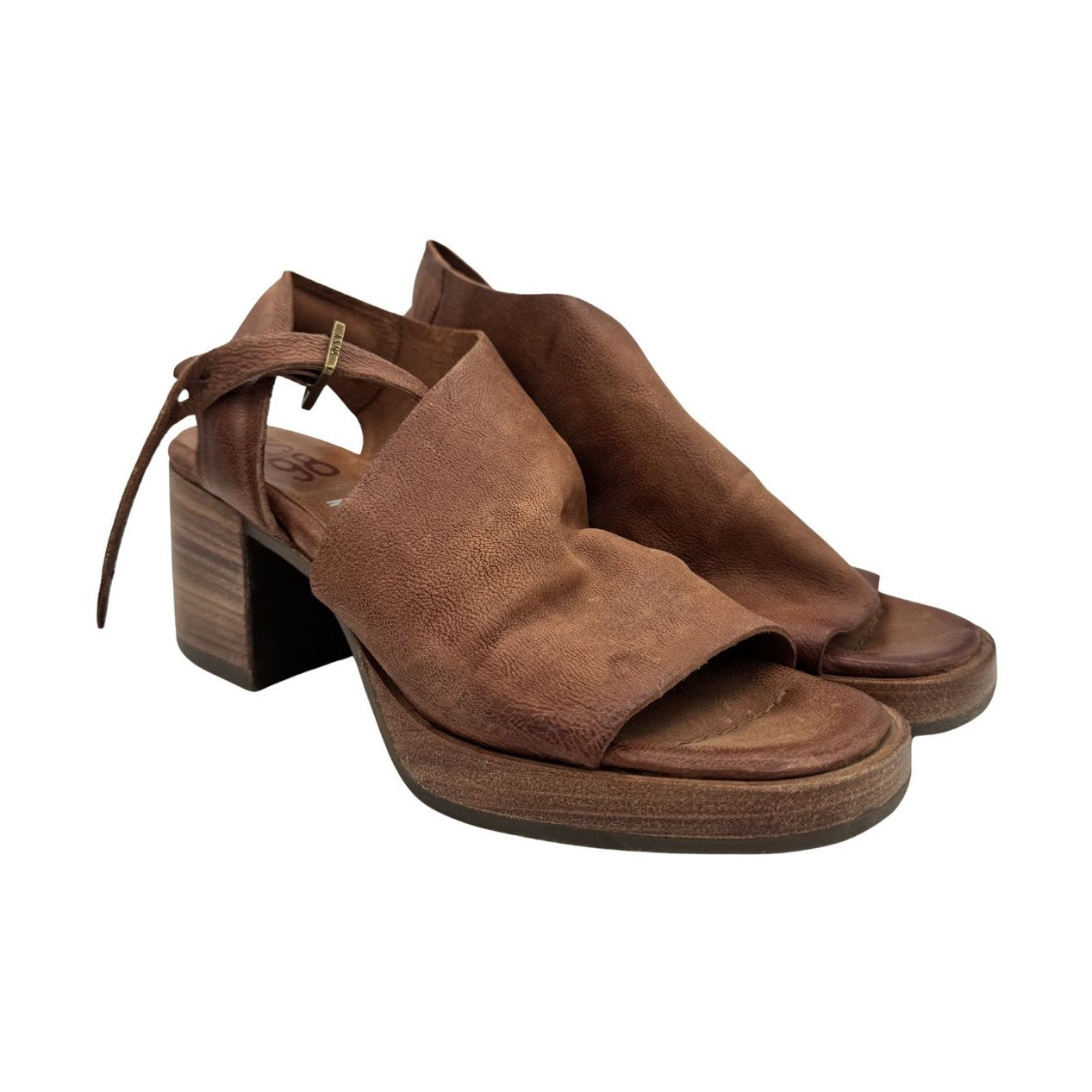 A.S.98 B61003 sandalo donna pelle intrecciata dettaglio tacco