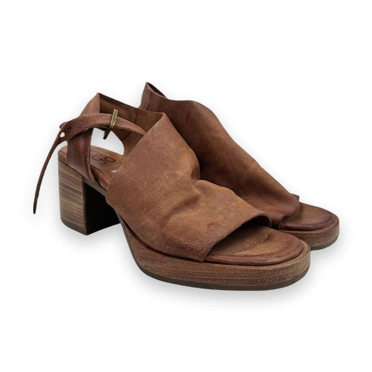 A.S.98 B61003 sandalo donna pelle intrecciata dettaglio tacco