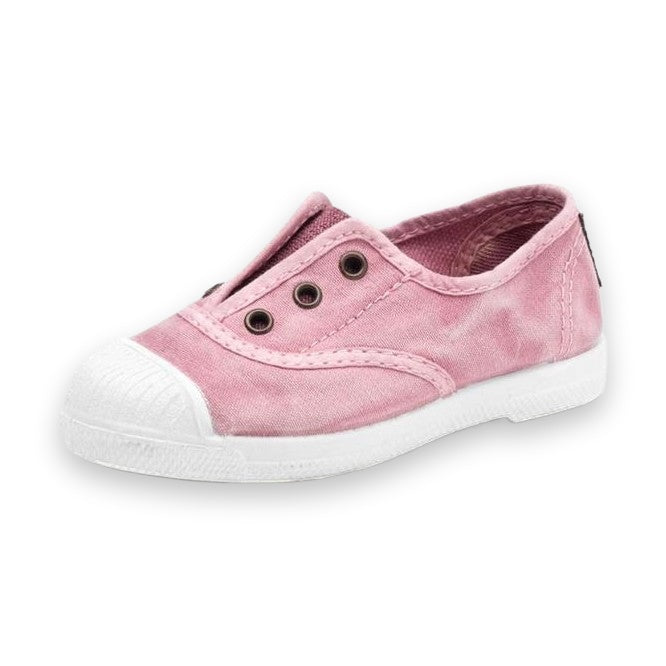 Natural World Hoak slip-on bambino in cotone organico — dettaglio della tomaia