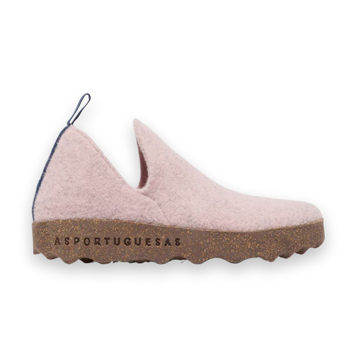 Asportuguesas City scarpa slip-on unisex in feltro di lana — dettaglio suola in sughero