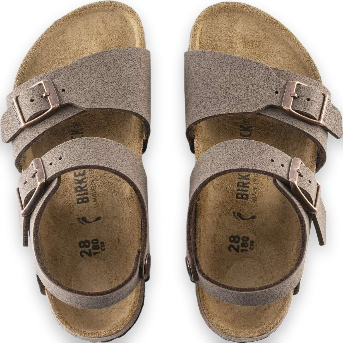 Birkenstock New York Kids bambino coppia sandali design avvolgente vista dall'alto