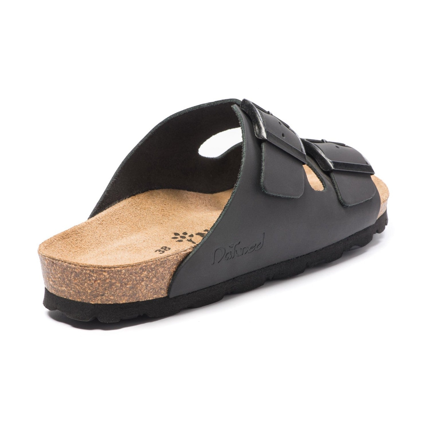 CH05 CUOIO - Sandalo a due fasce in pelle con cinturino regolabile da donna e da uomo NATUNED