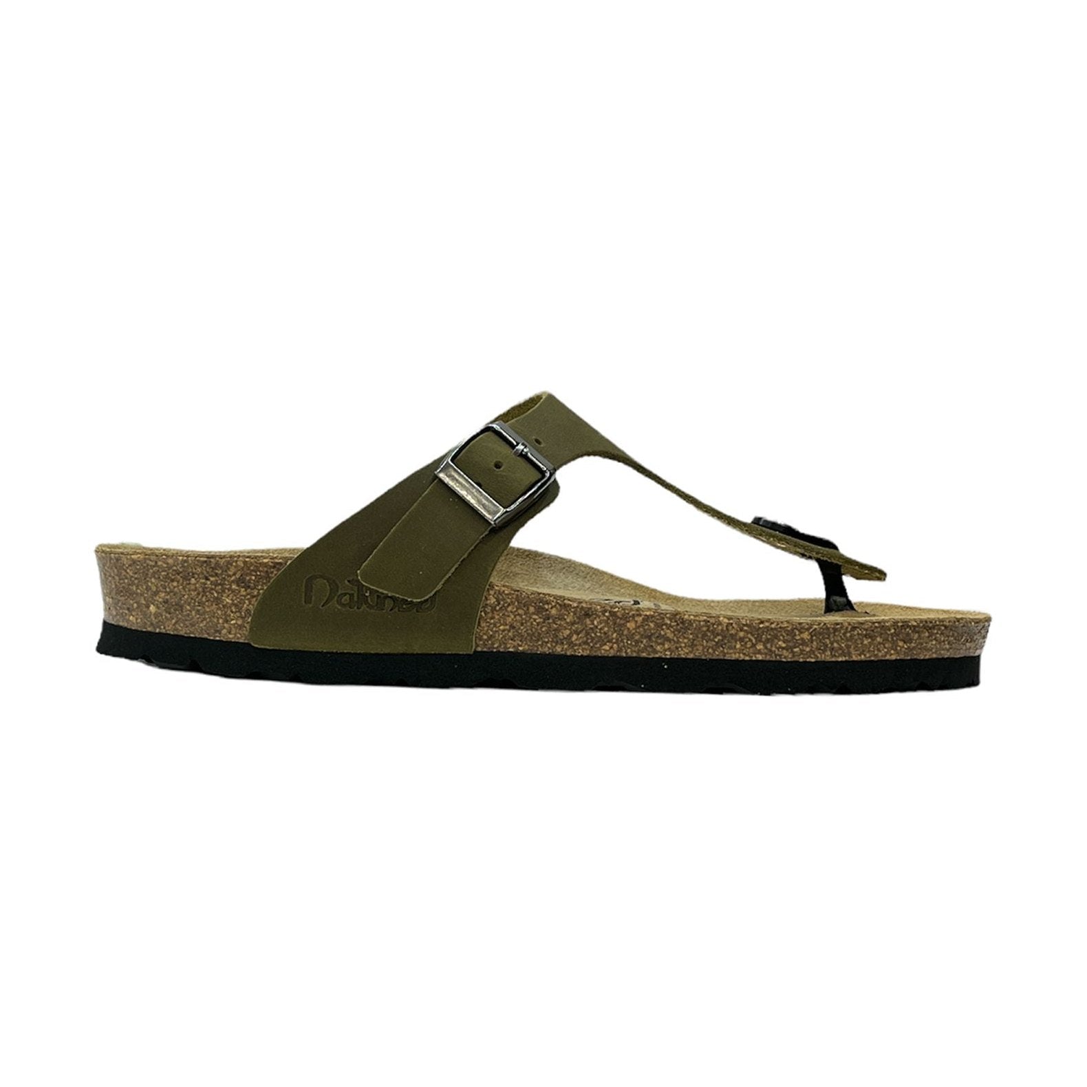 CH08 CUOIO Sandalo infradito con cinturino regolabile da donna e da uomo NATUNED plantare in lattice anatomico comfort
