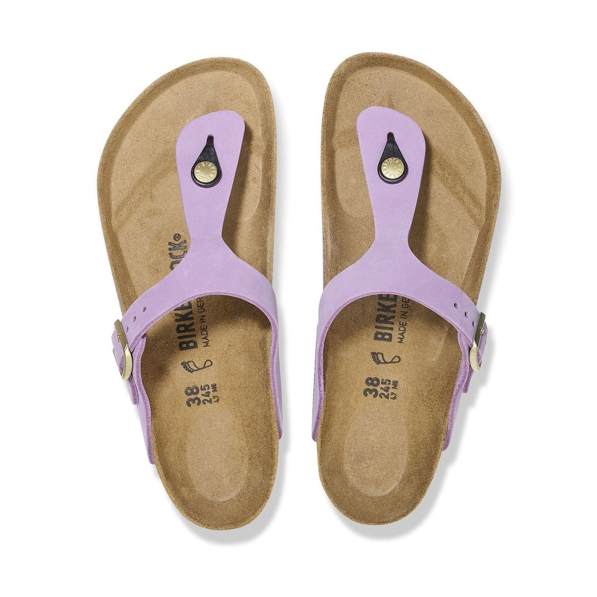 Coppia infradito Birkenstock Gizeh Classic donna pelle Nubuck Made in Germany