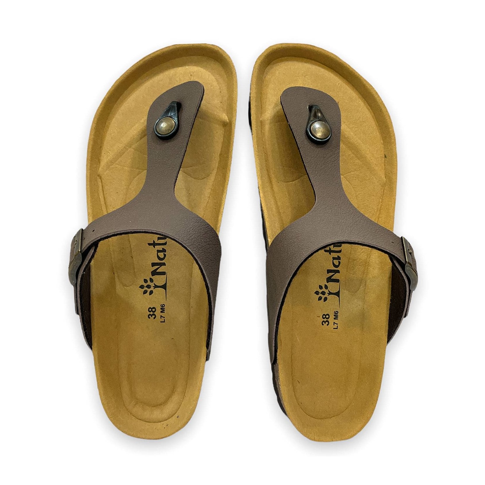 CH08 MICROFASER - Sandalo infradito con cinturino regolabile da donna e da uomo NATUNED plantare in lattice anatomico comfort
