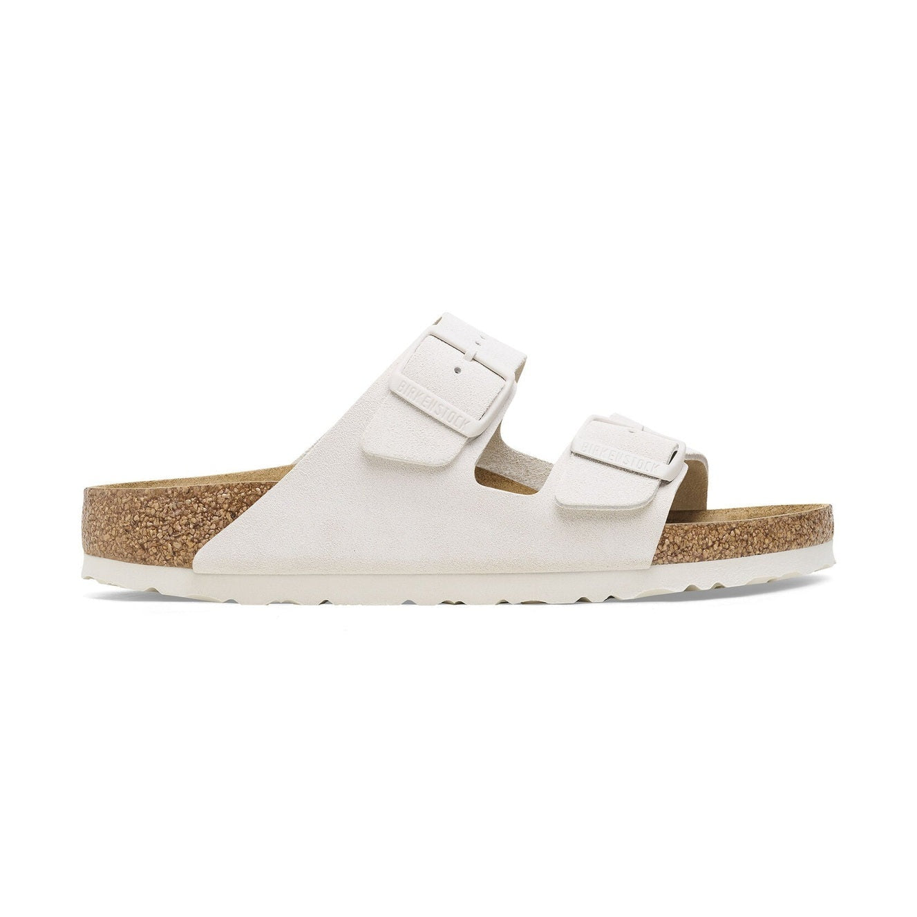 Sandalo Birkenstock Arizona donna in pelle scamosciata morbida vista laterale